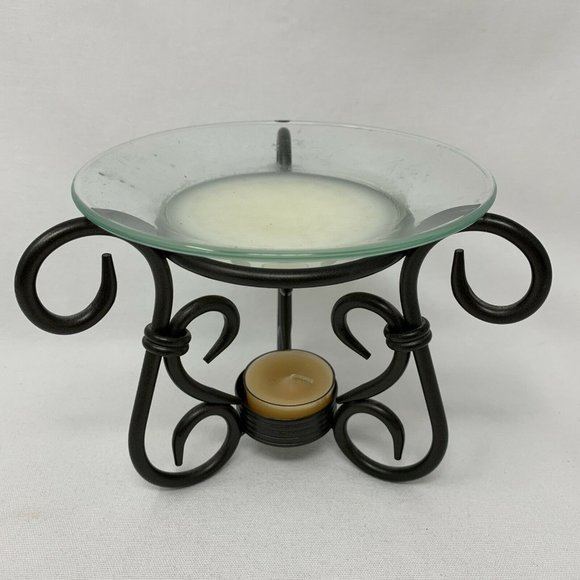 PartyLite Candle Scroll Tealight holder Wax Warmer